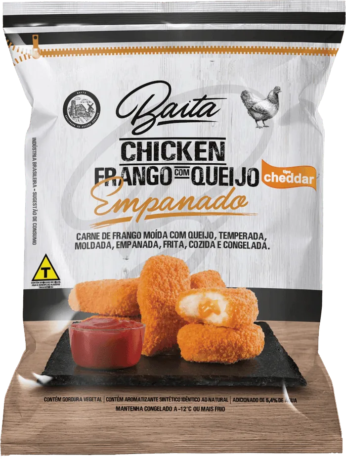 Chicken de Frango com Queijo Cheddar Empanado Baita